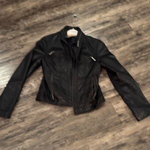 Michael Kor Leather Women's Classic Black Jacket